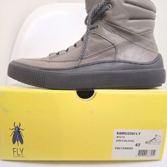 FLY LONDON Samu NEW Leather Men's High-Top Sneaker 42 EU/9 US or 10.5 US Women - Picture 6 of 8